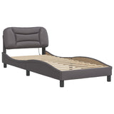 Bed Frame with LED without Mattress "Hvar" Grey 90x200 cm 3213909