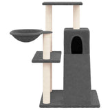 Cat Tree with Sisal Scratching Posts Dark Grey 82 cm 171668
