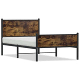 Metal Bed Frame without Mattress Smoked Oak 107x203 cm 4007846