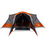 Family Tent Tipi 8-Person Grey and Orange Waterproof 94739