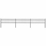 Garden Fence with Spear Top Steel 537x60 cm Black 277595
