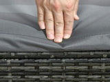 PE Rattan Sun Lounger, Five-level Adjustable Recliner Bed Chair with Soft Padded Cushion for Patio, T3398P314672