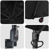 Garden Parasol Black 248 x 248 x 148 cm Polyester and Steel 42003249