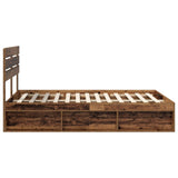 Bed Frame with Headboard Old Wood 140 x 190 cm Solid Pine Wood 3411421