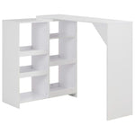 ZNTS Bar Table with Moveable Shelf White 138x39x110 cm 280222