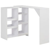 ZNTS Bar Table with Moveable Shelf White 138x39x110 cm 280222