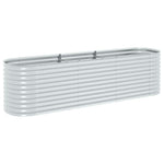 Garden Raised Bed 320x80x81 cm Galvanised Steel Silver 45512