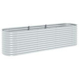 Garden Raised Bed 320x80x81 cm Galvanised Steel Silver 45512