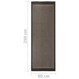 Outdoor Flatweave Rug 80x250 cm Dark Brown 340842