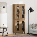 Highboard 2 pcs Artisan Oak Engineered Wood and Glass 3403181