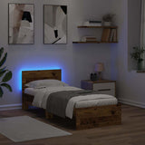 Bed Frame with Headboard Old Wood 75 x 190 cm Engineered Wood 885841