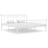 Bed Frame without Mattress White Metal 200x200 cm 325049