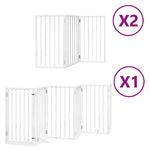 Dog Gate with Door Foldable 12 Panels White 600 cm Poplar Wood 3155539