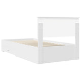 Bed Frame with Headboard White 100 x 200 cm Engineered Wood 3410931