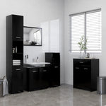 ZNTS 4 Piece Bathroom Furniture Set Black 3071712