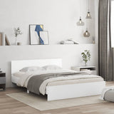 Bed Frame White Engineered wood Double Modern Bed Frame 3207497