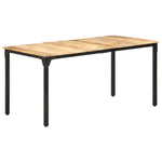 ZNTS Dining Table 160x80x76 cm Rough Mango Wood 321974