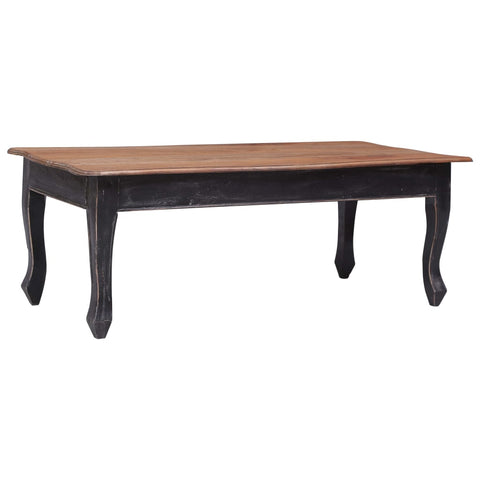 ZNTS Coffee Table Black 120x60x45 cm Solid Mahogany Wood 283904