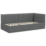 Corner Bed Frame with Headboard Dark grey 90 x 200 cm Fabric 42016464