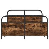 Metal Bed Frame without Mattress Smoked Oak 140x190 cm 3318635