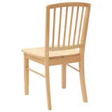 Dining Chairs 2 pcs Natural 50 x 52.5 x 91 cm Solid Rubber Wood 42020450
