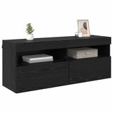 TV Wall Cabinet Black Oak 100 x 30 x 40 cm Engineered Wood 882985