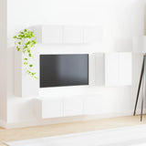 TV Wall Cabinet Set Wall-mounted 6 pcs White 3408943
