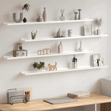 Wall Shelves 4 pcs High Gloss White 115x9x3 cm 326657