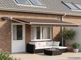 Manual Retractable Awning with LEDs Taupe 3425774