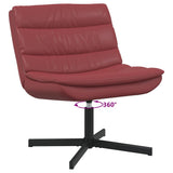Swivel Chair Wine Red 63 x 75 x 76 cm PU 42007342