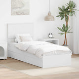 Storage Bed with Headboard White 75 x 190 cm Engineered Wood 3410847
