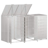 Wheelie Bin Storage for 3 Bins Silver 204 x 77.5 x 115.5 cm 3394789