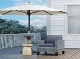 Single Rattan Armchair, with Cushions - Light Grey T3398P324020