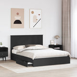 Storage Bed with Headboard Black 150 x 200 cm Engineered Wood 3411195