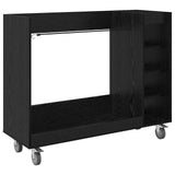 Golf Cabinet with Wheel Plain Black Oak 120 x 45 x 98 cm 899472