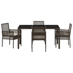 Garden Dining Set 5 pcs Brown Poly rattan 3334865