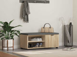 Hall Bench with Cushion with Shelf Sonoma Oak 80 x 38 x 46 cm 891506