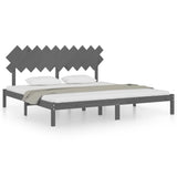 Bed Frame without Mattress Grey 200x200 cm Solid Wood 3104890