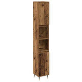 Bathroom Furniture Set with Door 3 pcs Old Wood Engineered Wood 3378513