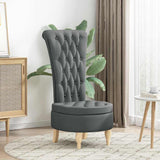 Slipper Chair Dark Grey 56.5 x 70 x 110 cm Fabric 42020679