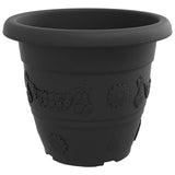 Round Flower Pot 24 pcs Black 39 x 32 cm Plastic 42020298