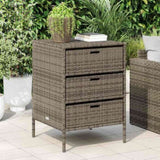 Garden Storage Cabinet Grey 55x59x80 cm Poly Rattan 365553