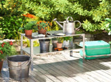 2 Tier Potting Bench Table, Galvanised Steel Garden Planting Work Bench Workstation with Storage T3398P323892