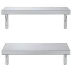 Wall Shelves 2 pcs 50x23.5 cm Silver Stainless Steel 3214510