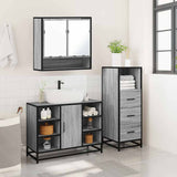 3 Piece Bathroom Furniture Set Grey Sonoma Engineered Wood 3301063