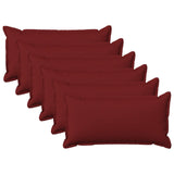 Cushion with Pillow HOUTEN 6 pcs Wine Red Faux Linen 933511