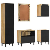 5 Piece Bathroom Furniture Set Solid Wood Mango 3206316