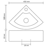 140697 Wash Basin with Overflow 45x32x12,5 cm White