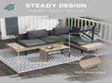 Three-Piece 'L' Garden Sofa Set - Grey T3398P320080