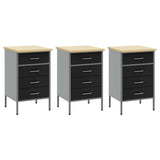 Work Cabinet Set with Drawer with Storage Manual 8 pcs Black 3321438